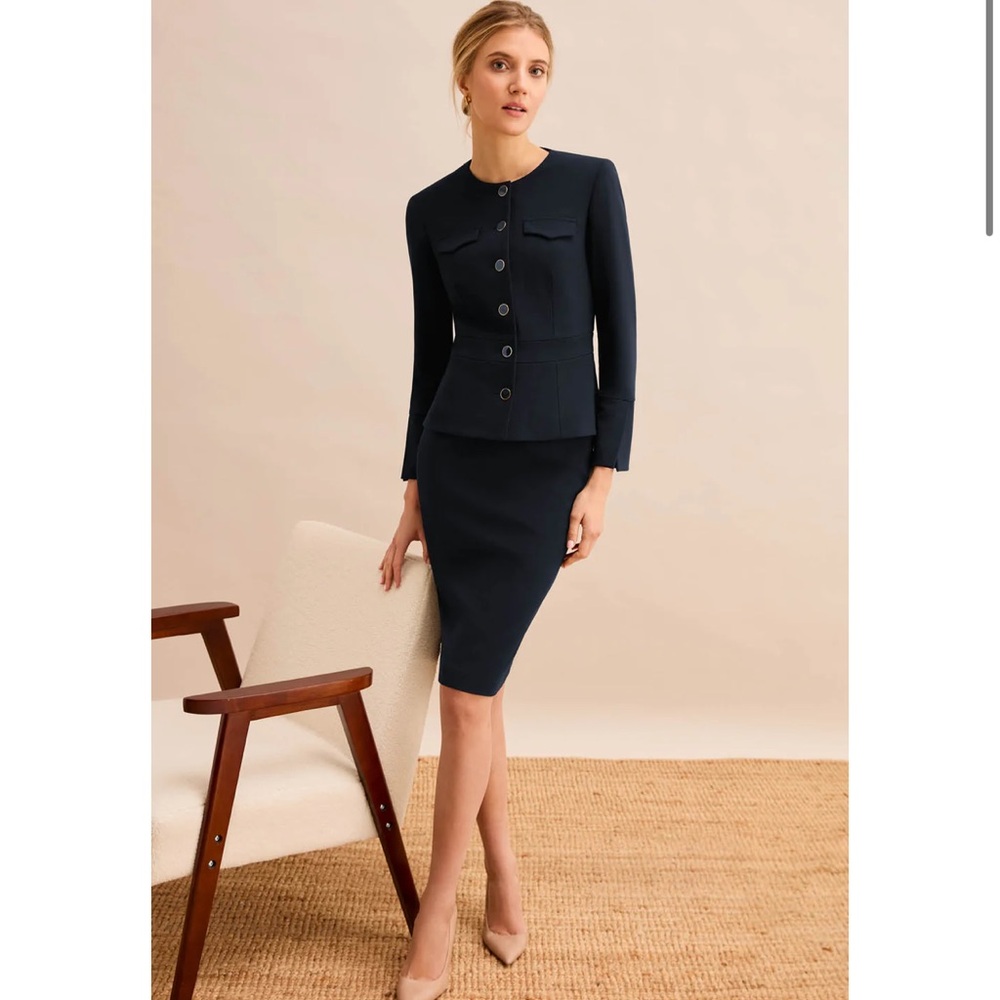 Libby - Suzy Navy Pique Skirt